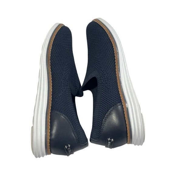 COLE HAAN WOMEN'S ORIGINAL GRAND CLOUDFEEL MERIDIAN LOAFER NAVY KNIT-OPTIC WHITE - Picture 5 of 8